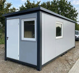 Bürocontainer. 6,00 x 2,40 m mit WC, Dusche und Küche
